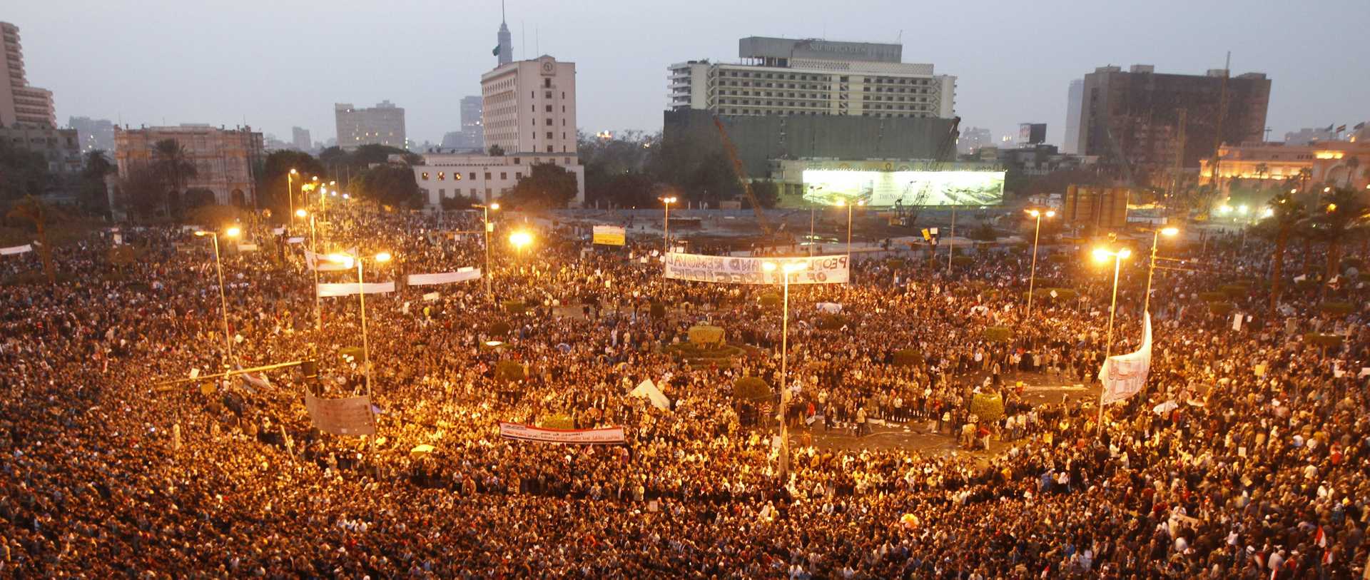 Oversiktsbilde over tahrirplassen i Kairo, april 2011